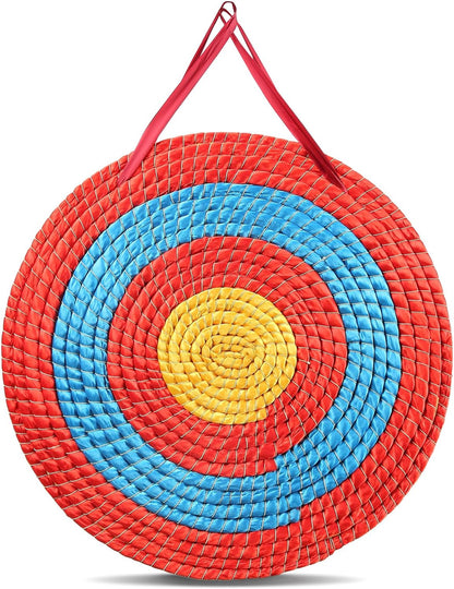 VEVOR Objetivo De Tiro Con Arco Diámetro De 20" Objetivo De Paja Tradicional Hecho a Mano Portátil, Espesor De 4", 5 Capas Accesorio Para Entrenamiento De Tiro Con Arco Al Aire Libre, Arcos, Ballestas