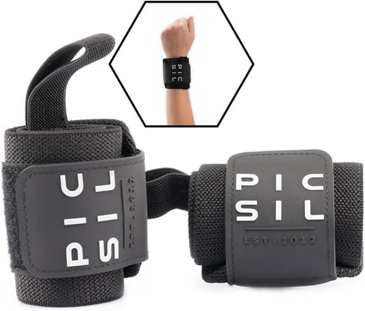 PICSIL Muñequeras Para Cross Training, Soporte De Muñeca Con Agarre Pulgar, Hecha De Nylon Elástico, Ideal Para Musculación, Boxeo, Calistenia, Gimnasio, Previene Tendinitis, Unisex