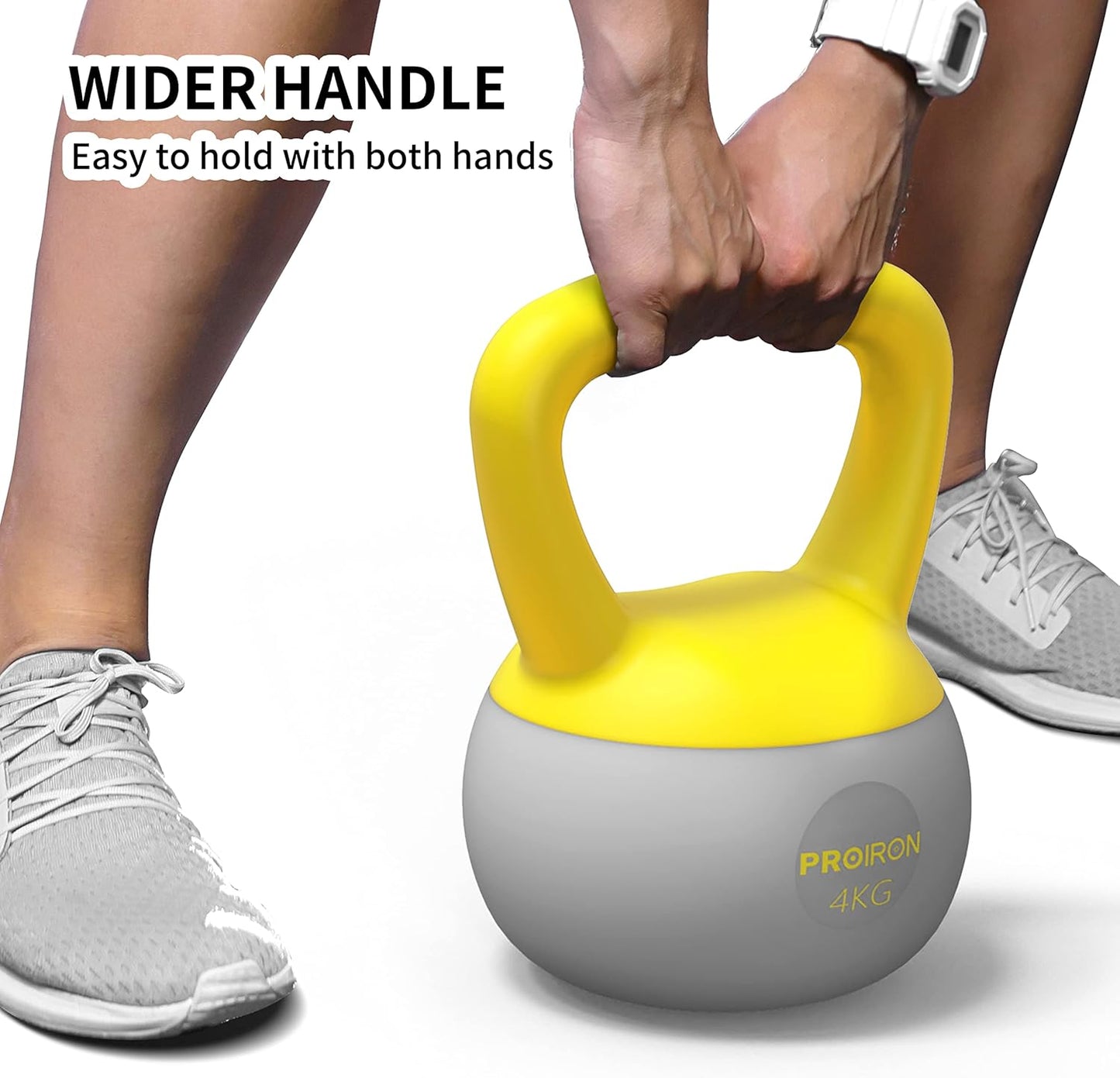 PROIRON Pesa Rusa 2/4/6/8/10 Kg, PVC Soft Kettlebell Relleno De Arena De Hierro,Con Mango Ancho Antideslizante Para Ejercicios Y Entrenamientos En Casa Y Gimnasio