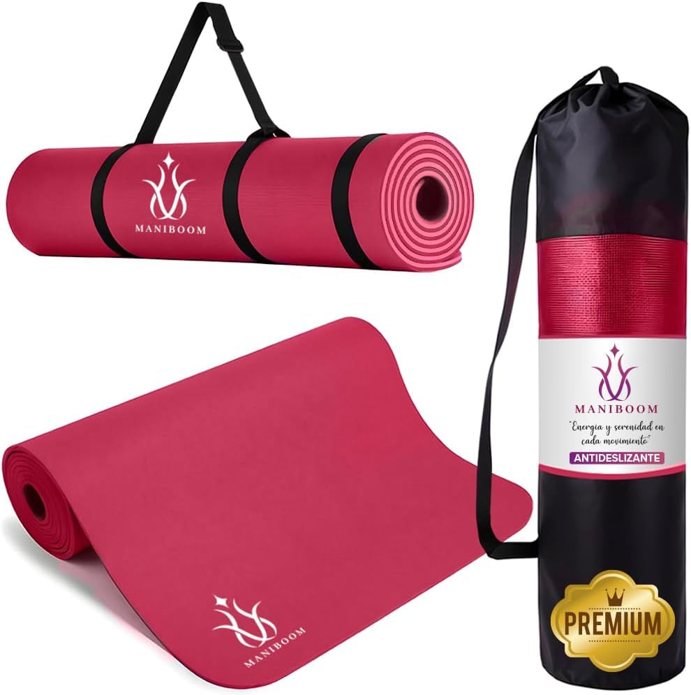 Esterilla Yoga, Pilates, Fitness, Deporte Incluye Bolsa TRANSPORTABLE - Colchoneta Gimnasia ANTIDESLIZANTE Para Ejercicio - Mat Gym Gruesa - Tapete Gimnasio