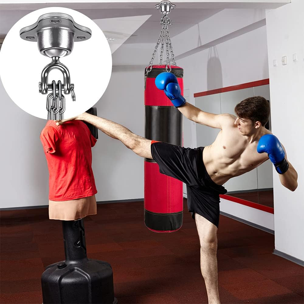 SELEWARE Cadena De Bolsas Pesadas, Cadena Y Mosquetones, Kit De Boxeo Para Colgar Bolsas De Boxeo Para Bolsas Pesadas, Herramientas De Entrenamiento Para Boxeo, Muay Thai, Capacidad De 100 Libras