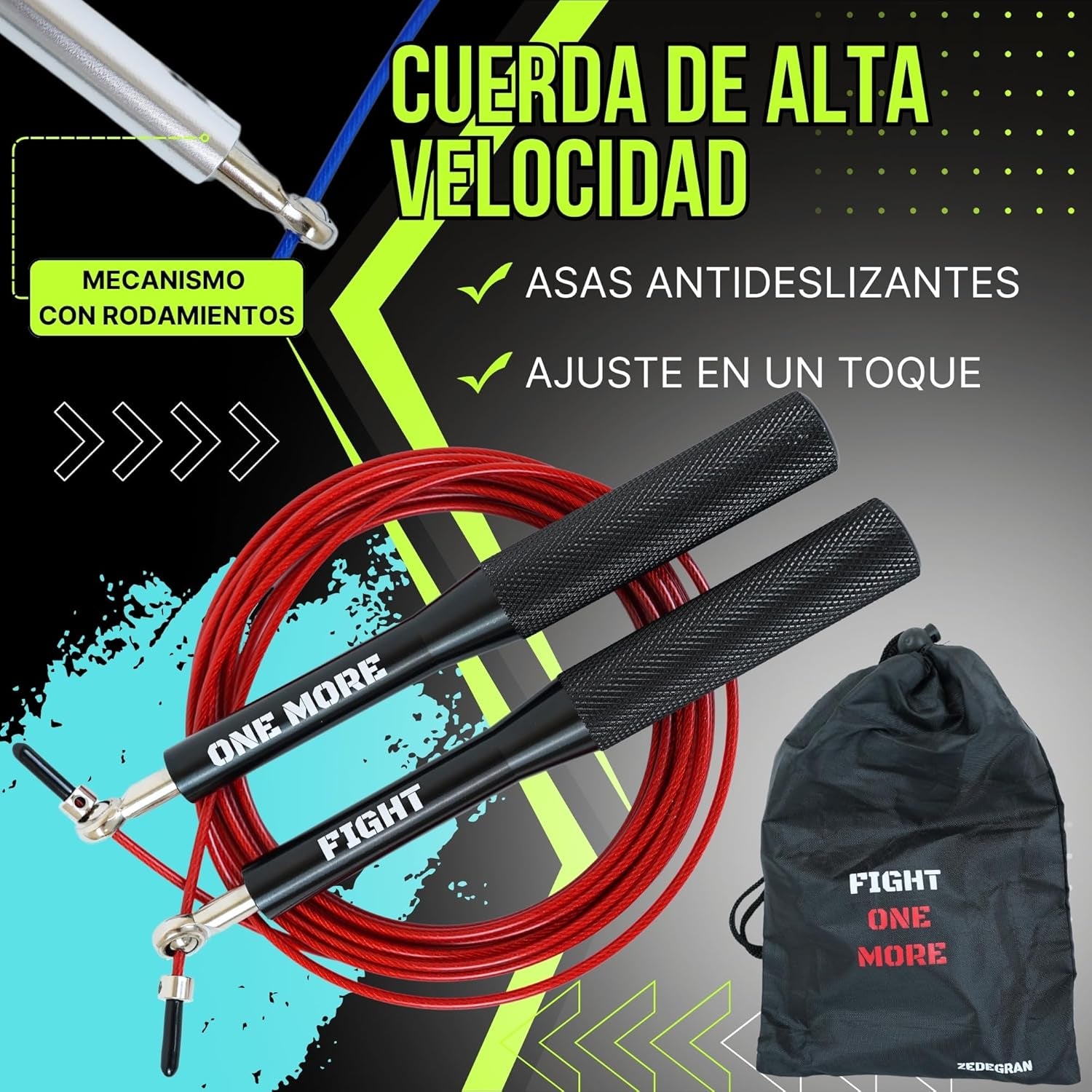 : Comba Crossfit Profesional De Aluminio + Bolsa De Almacenamiento, Comba Boxeo Apta Para Todos Los Niveles, Longitud Ajustable, Cuerda Saltar Alta Velocidad