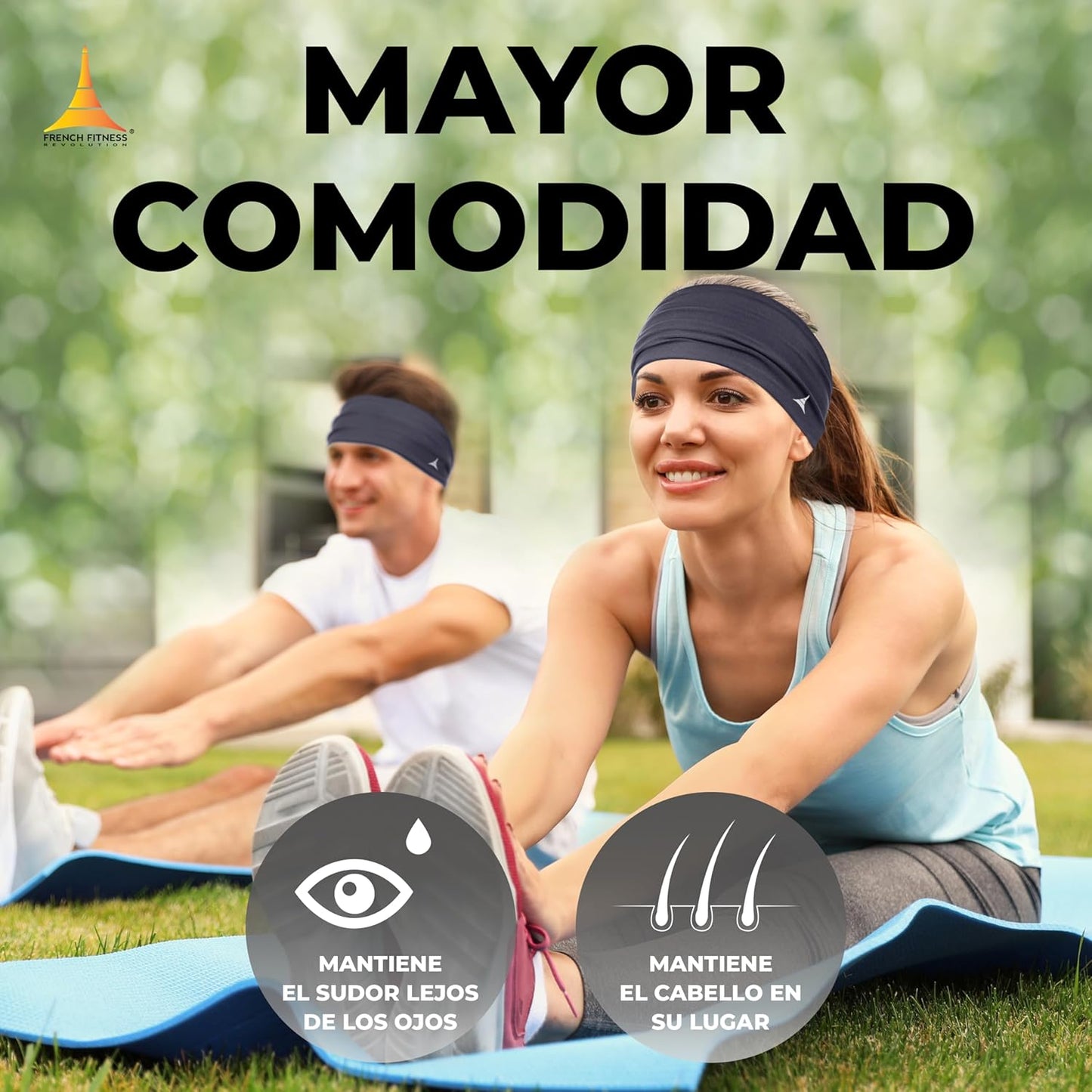 - Diadema Deportiva Elástica Para Hombres Y Mujeres – Banda Para El Sudor Para Correr, Ciclismo, Baloncesto, Yoga, Fitness – Banda De Entrenamiento Que Absorbe La Humedad –