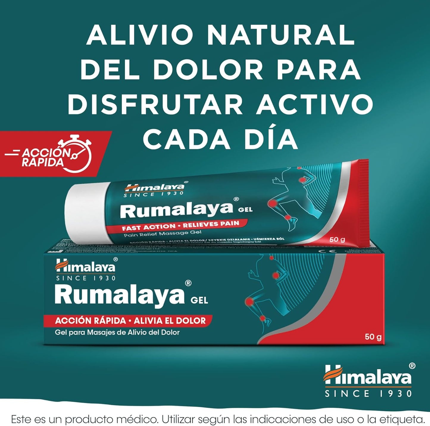 Rumalaya Soothing Gel, Fast Action Massage Topical Gel for Renewed Vitality 50 G