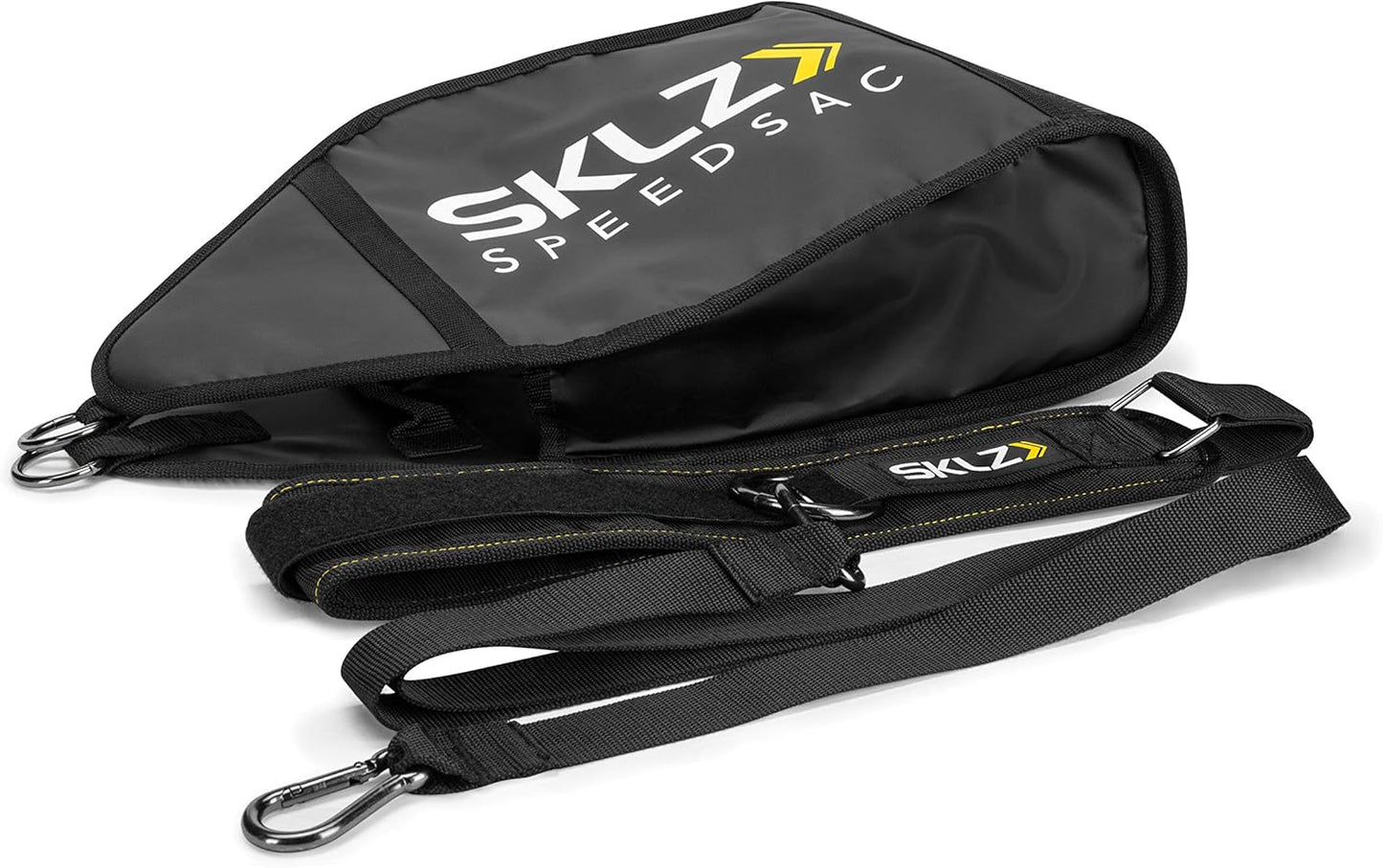 SKLZ Saco De Velocidad, Entrenamiento De Trineo De Resistencia De Peso Variable, Equipo De Entrenamiento De Fuerza, Correa Ajustable Y Cinturón De Cintura, Negro, 4,54-13,6 Kg