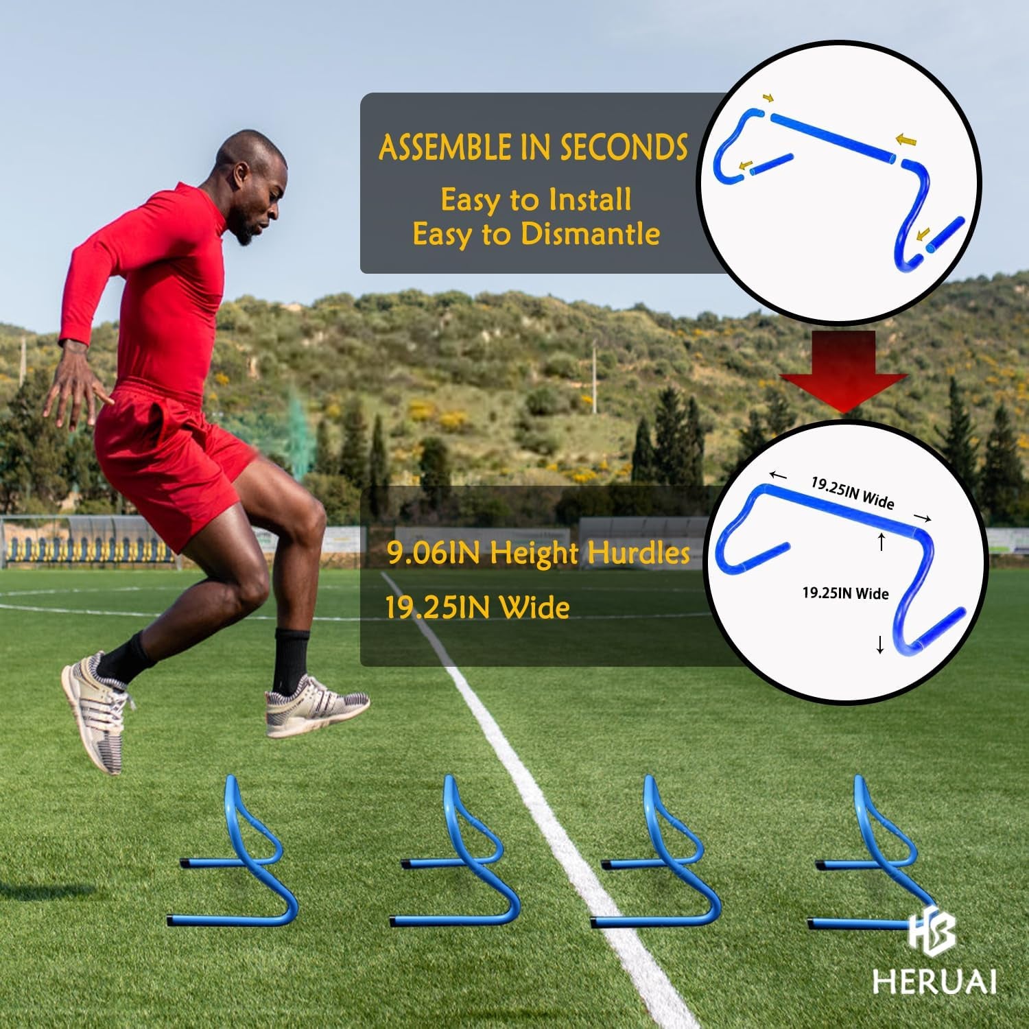 Juego De Equipo De Entrenamiento De Velocidad De Escalera De Agilidad, Escalera De Velocidad De 20 Pies, 4 Obstáculos, 10 Conos De Velocidad, Paracaídas Para Correr, Equipo De Entrenamiento De Fútbol