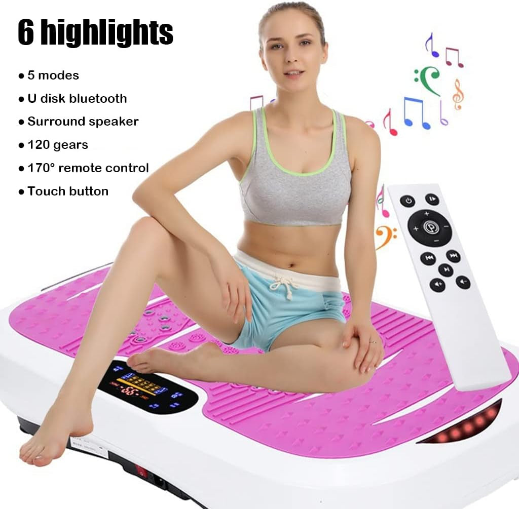 Máquina De Ejercicios Con Plataforma Vibratoria, Plataforma De Fitness for Entrenamiento De Cuerpo Completo, Con Bandas Elásticas Y Control Remoto, 120 Niveles De Velocidad