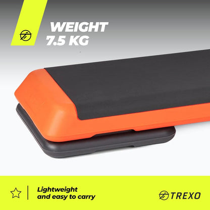 Aerobic Step Para Ejercicios Cardio Fitness Altura Ajustable 10-15-20 Cm Superficie Grande 109 X 41 Cm Materiales Duraderos De Alta Calidad Entrenamiento Hasta 250 Kg VERDE|NARANJA|MORADO