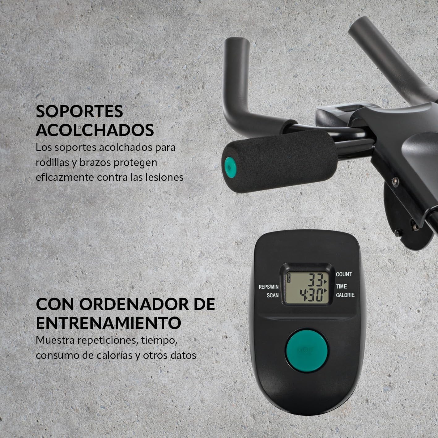 'Fitmaxx 5' Entrenador De Abdominales Plegable | Entrenador De Espalda, Abdominales, Brazos Y Piernas En Uno Con Ordenador De Fitness | Ahorro De Espacio