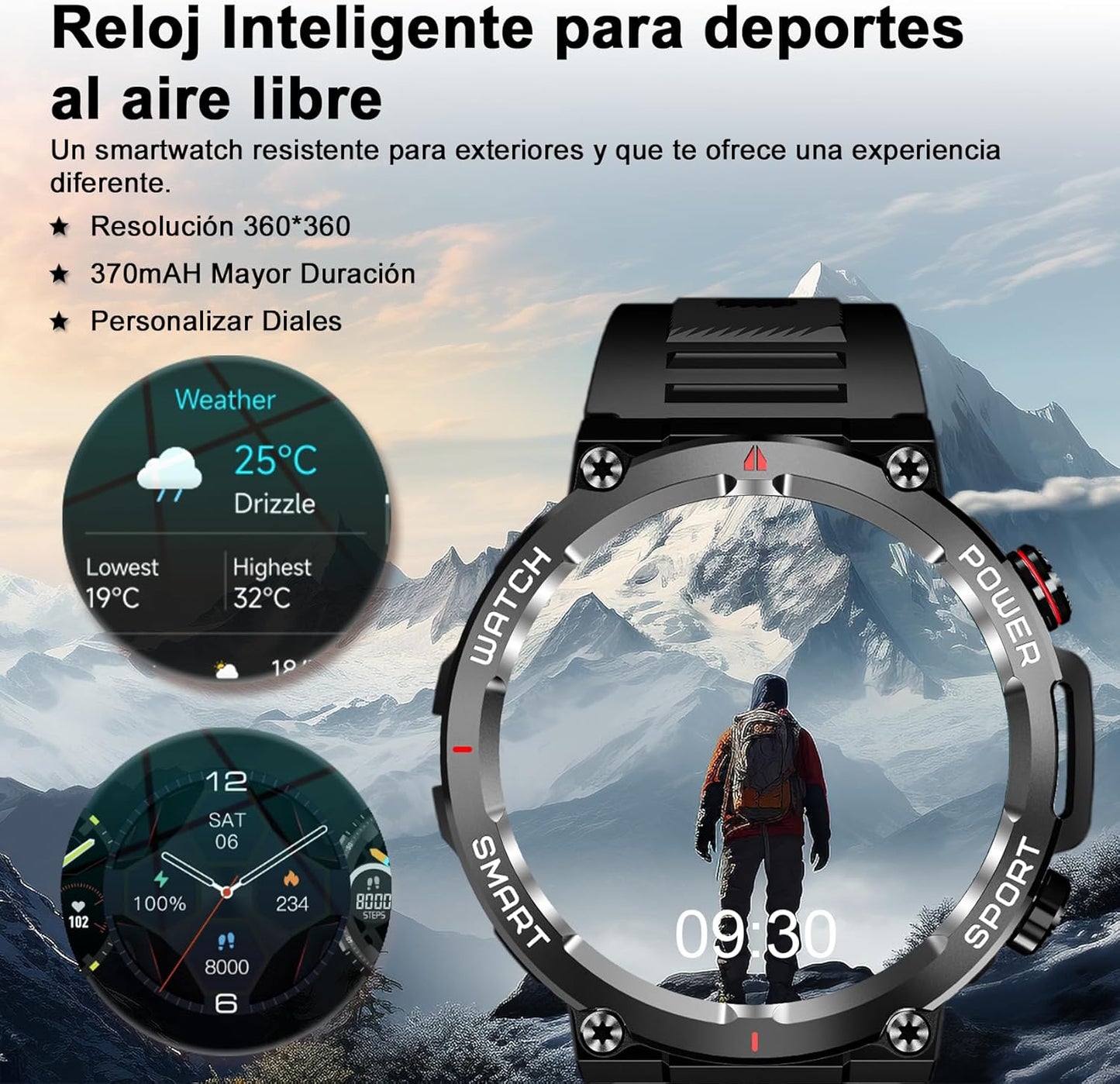 Blackview Reloj Inteligente Hombre - Llamadas Bluetooth, 1,39" Smartwatch Con Pulsómetro/Oxímetro (Spo2)/Monitor De Sueño/Podómetro, 100 Modos Deportivos Pulsera Actividad Para Android Ios (2 Correas)