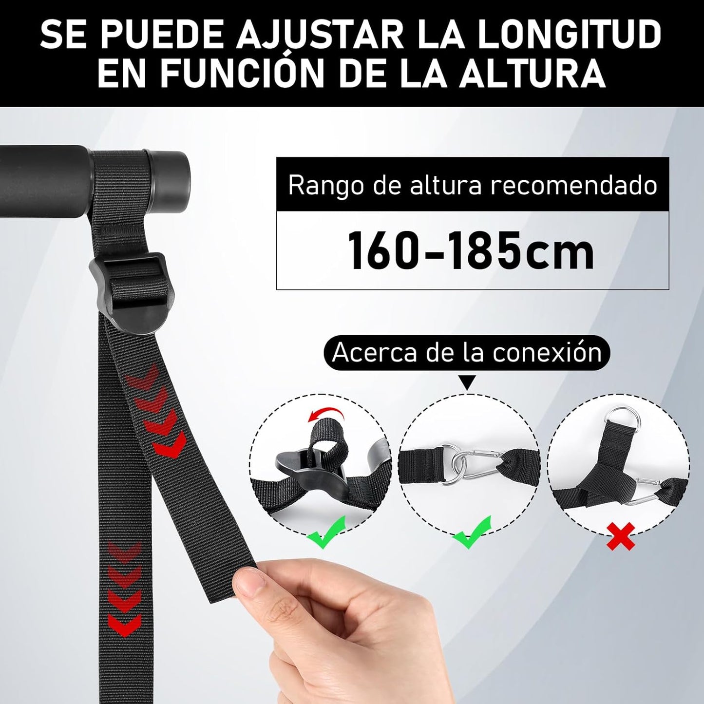 HSYFUNA 8 Gomas Elasticas Musculación (20/30/40/50Lbs) Con Barra De Pilates, Ruedas Abdominales, Anclaje Para Puerta, Correas Para Tobillos, Mango, Kit Pilates Para Fitness En Casa, Gym