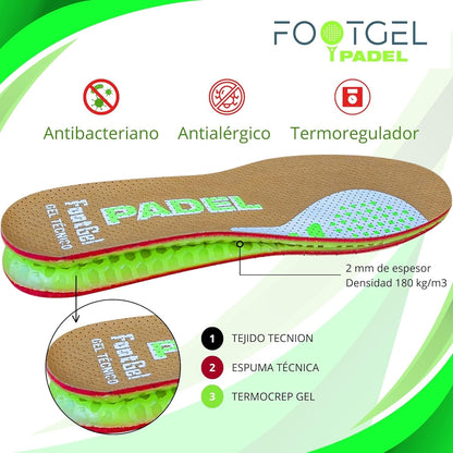 -Plantillas De Gel Deportiva Para Padel,Si Eres Jugador De Pádel, Protégete Del Riesgo De Lesiones, Alivia El Dolor En Pies, Rodillas, Lumbares Y Consigue Ventaja En Los Partidos. (43 47)