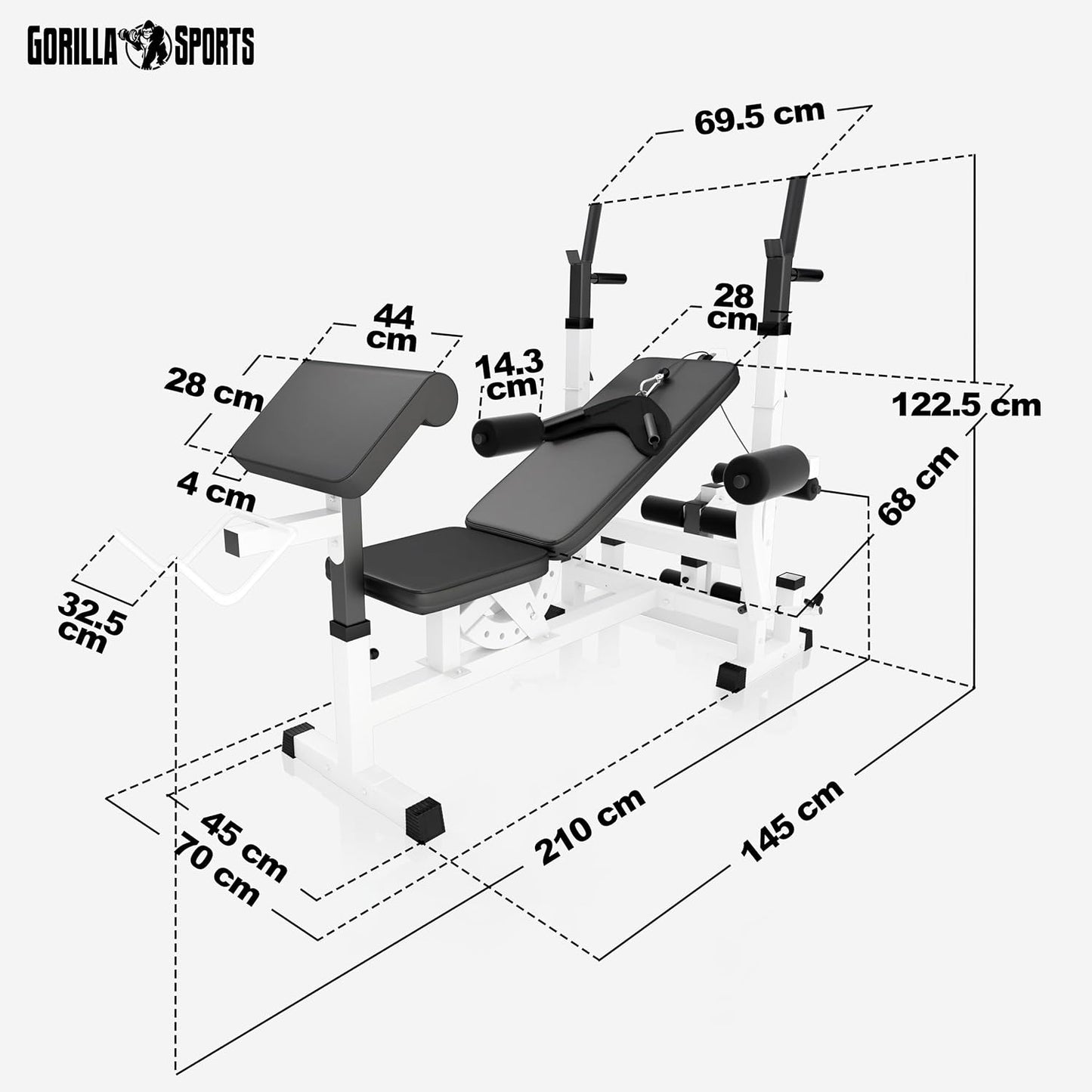 GORILLA SPORTS® – Estación De Banco De Pesas Universal