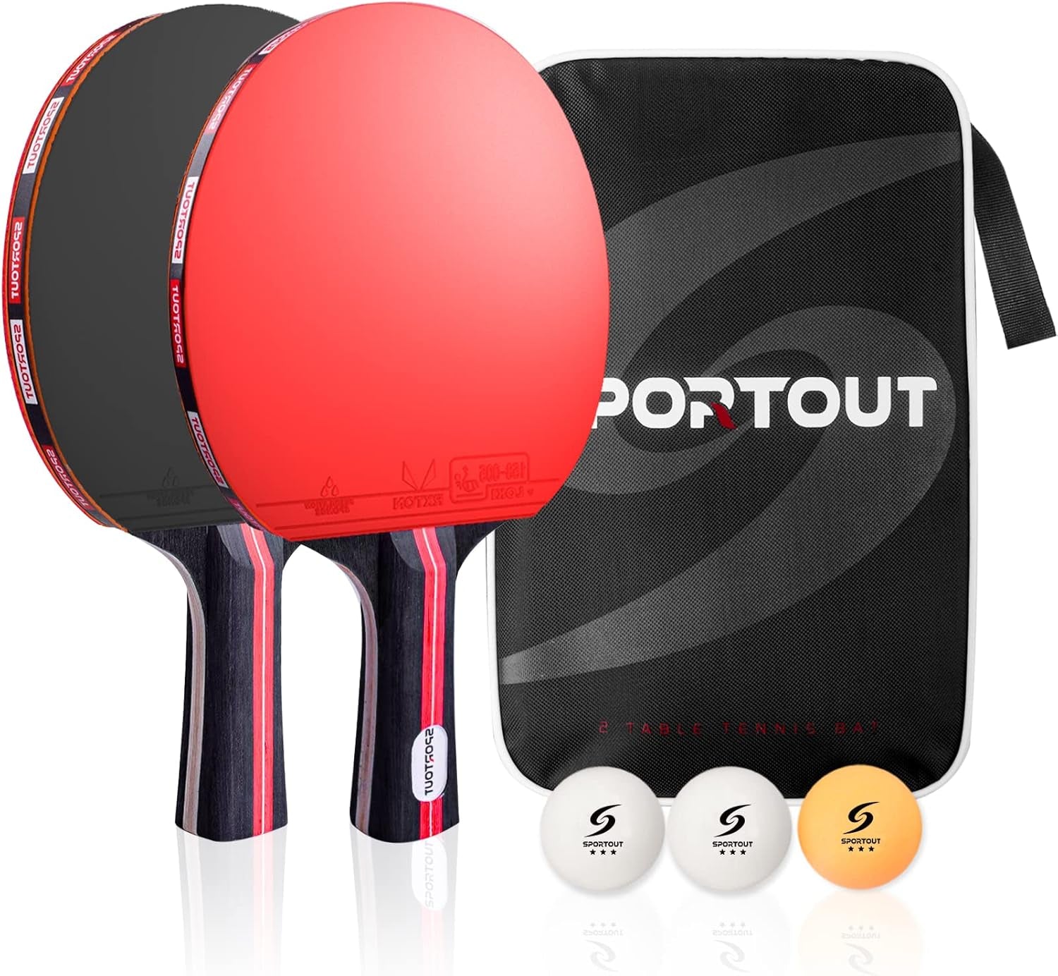 Easy-Room Raqueta De Tenis De Mesa, Juego De Tenis De Mesa, 2 – Raqueta De Tenis De Mesa Y 3 Pelotas De Tenis De Mesa