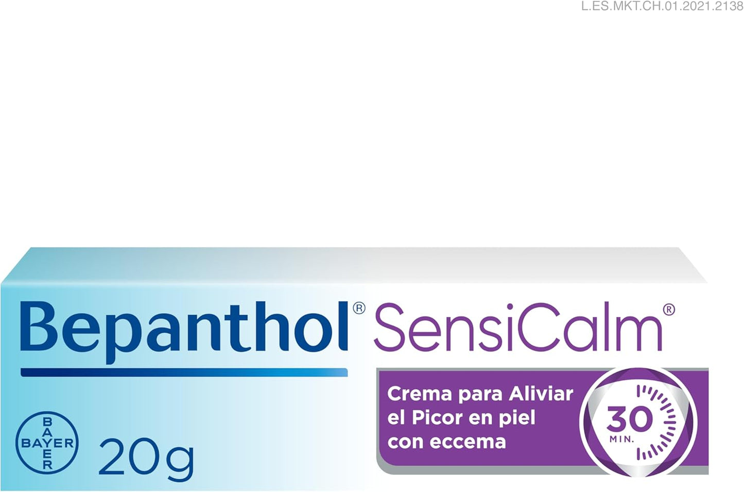 Bepanthol Derma Sensicalm Para Aliviar El Picor Y Enrojecimiento De Las Irritaciones Cutáneas En Solo 30 Minutos, Sin Cortisona, 20 G