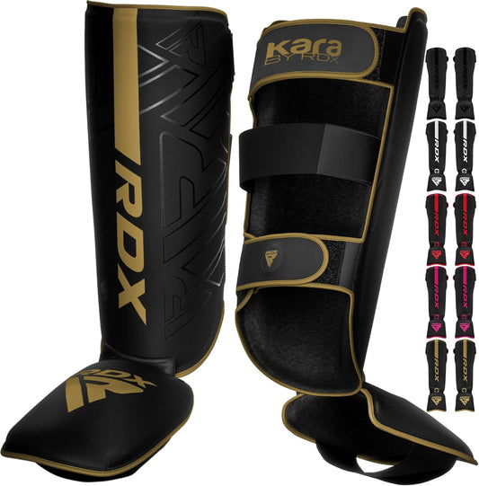 RDX Espinilleras Kick Boxing Muay Thai MMA Protección, Maya Hide Cuero Kara Espinilla Empeine Artes Marciales Entrenamiento Boxeo Sparring BJJ Kárate Y Combate Training Pierna Protector