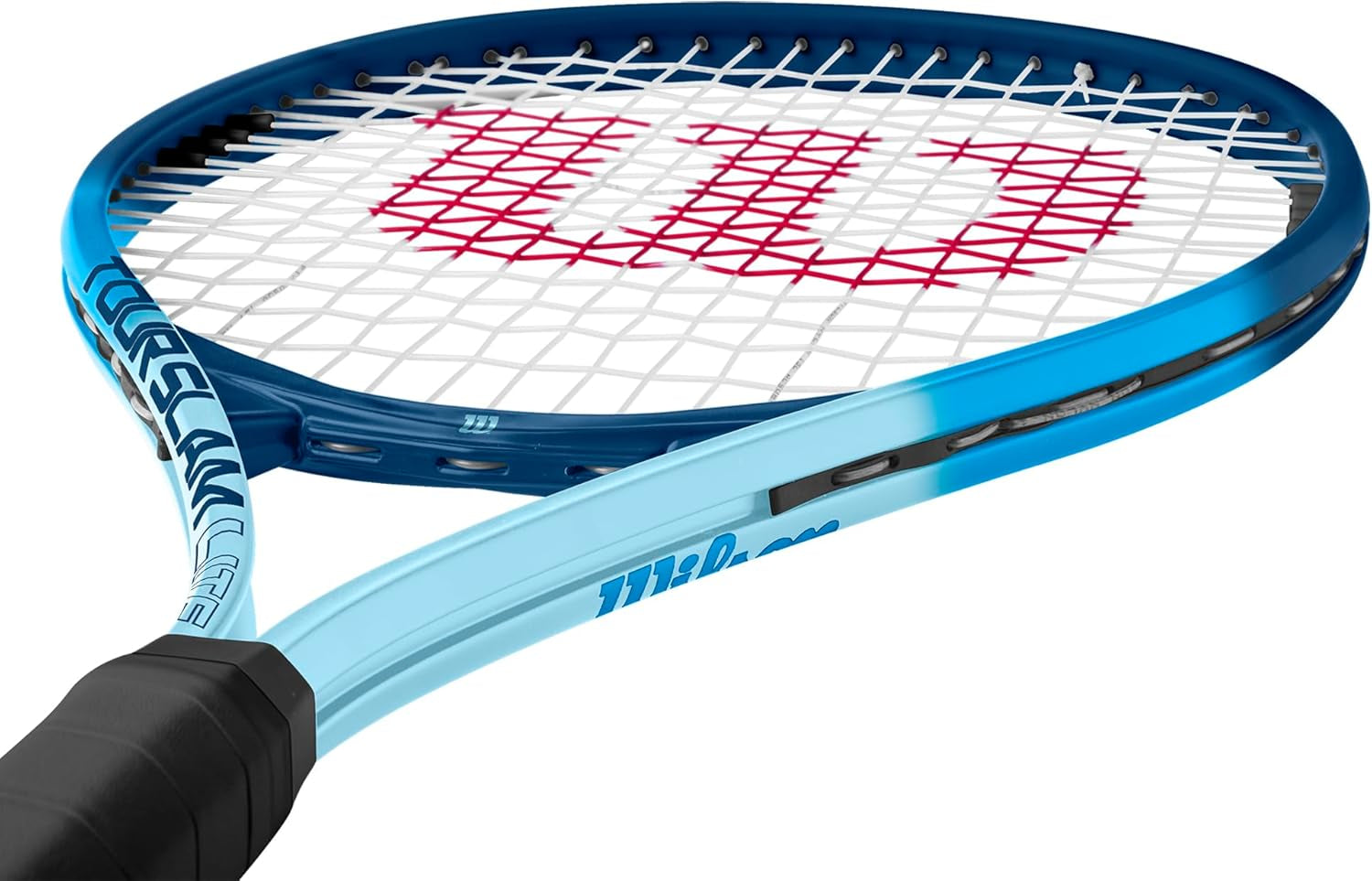 Wilson Raqueta De Tenis Para Principiantes, Aleación Airlite, Cabeza Sobredimensionada, Protector, 4-3/8" (3), 0.37 Kg, Aluminio, Azul/Blanco