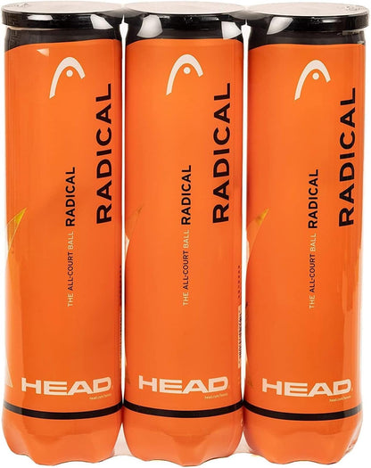 HEAD Radical - Pelota De Tenis, Color Amarillo (Paquete Triple)