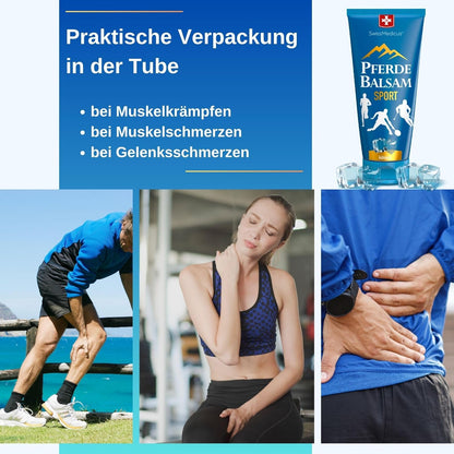 Swissmedicus Pferdebalsam Sport Fyzio Cooling Gel - Regeneración Eficaz Después Del Deporte Activo - Contiene Un Complejo De Magnesio Para Reducir El Riesgo De Posibles Calambres Musculares - 200 Ml