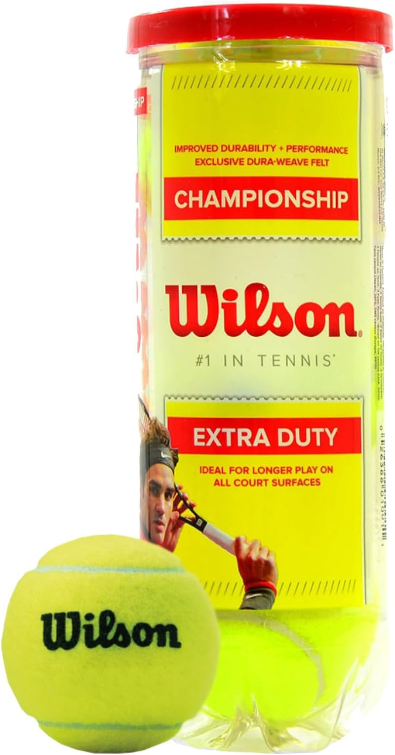 Wilson Championship Extra Duty Tenis, Tubo Con 3 Pelotas, Para Todas Las Superficies, Unisex