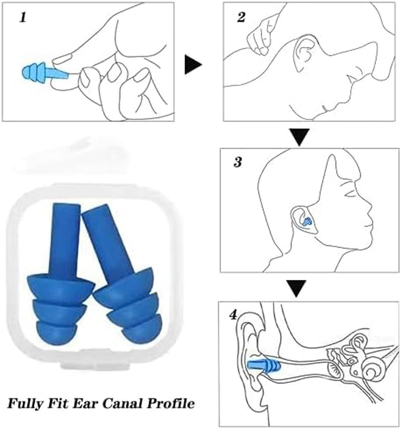 5 Pares Tapones Para Oídos De Silicona, Reutilizables Para Reducir Ruidos, Impermeables, Para Natación, Dormir, Trabajar, Estudiar, Lugares Ruidosos