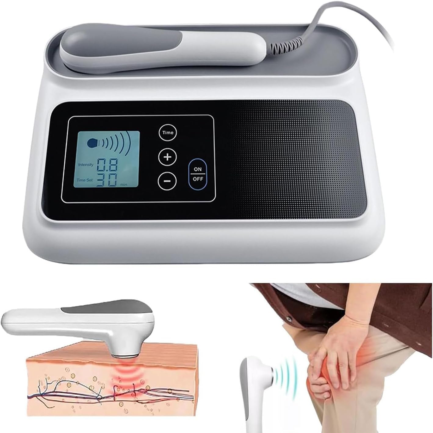 Máquina Ultrasónica Para Aliviar El Dolor, Equipo De Fisioterapia Por Ultrasonidos, Control Táctil De Intensidad De 5 Velocidades, Para Rodillas, Hombros, Zona Lumbar, Brazos Y Cuello