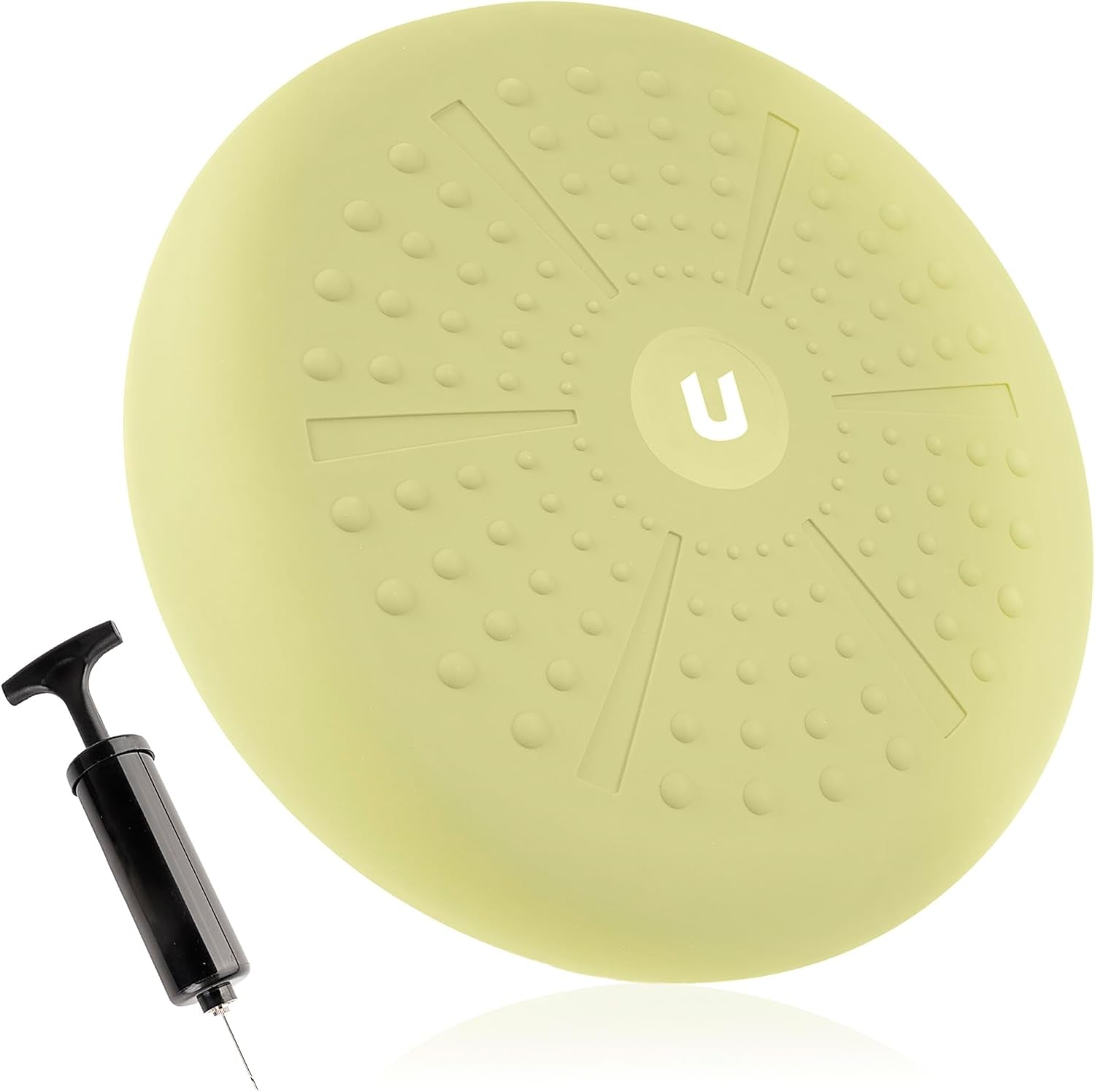 Unycos - Cojín De Equilibrio Y Yoga Antideslizante De Ø33 Cm Con Bombín De Aire, Propioceptivo E Hinchable, Soporte Lumbar, Semi Esfera Para Fitness, Pilates Y Rehabilitación (Purezen)