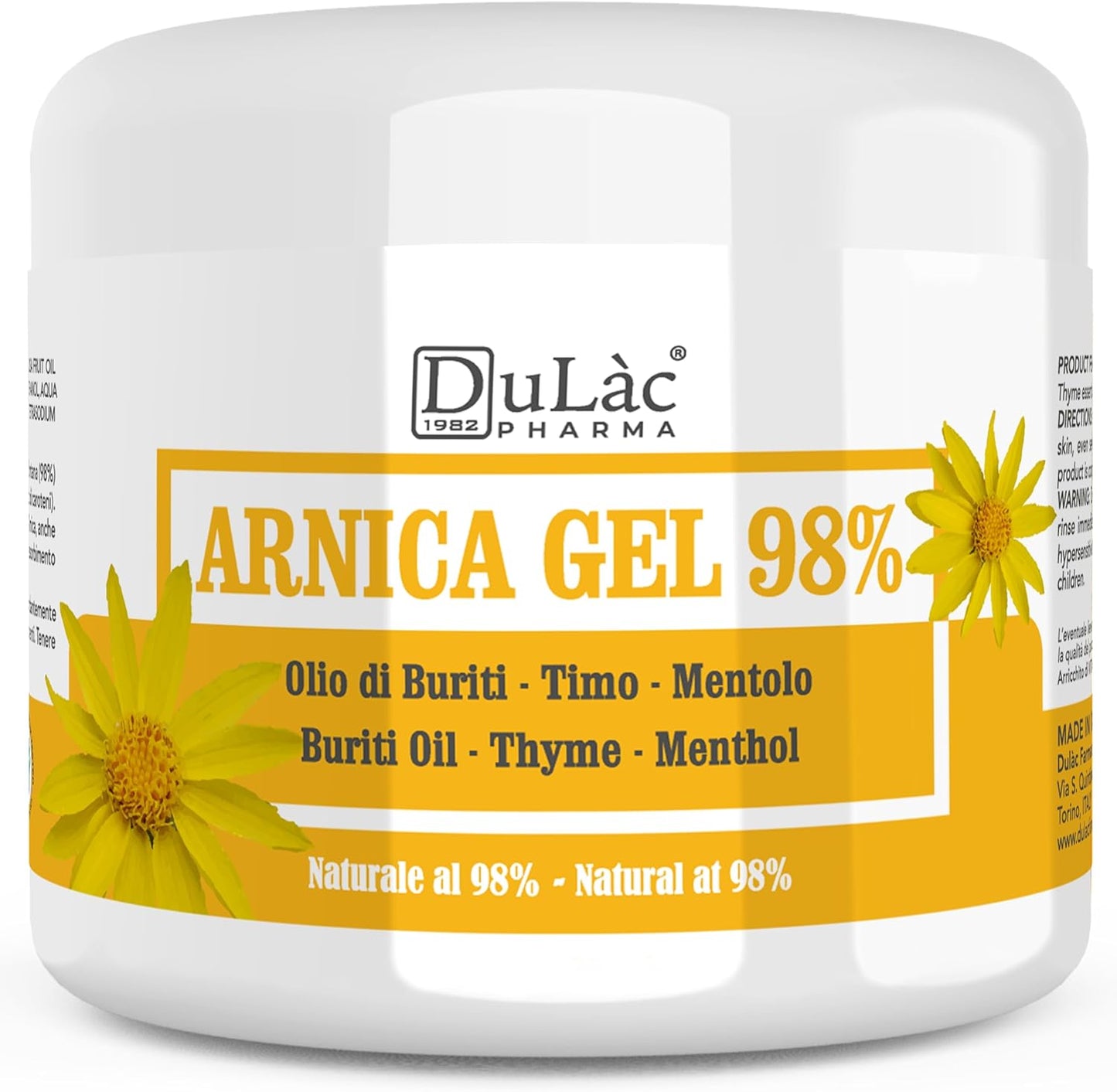 Dulàc - Árnica Gel 500 Ml Efecto Frio Para Contusiones E Hinchazones, Crema De Árnica 98% No Grasa, Fórmula Natural, Acción Intensa Ideal Para Masaje Deportivo, Muscular Y Articular