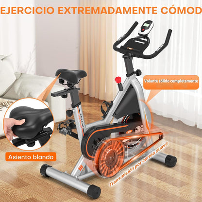 Bicicleta Estatica, Bici Estatica Profesional DMASUN Con Mayor Resistencia Magnética, Más Silenciosa, Cómoda Y Estable, Capacidad De Carga De Hasta 160 Kg (Funda Sillin Bicicleta Estatica Incluida)