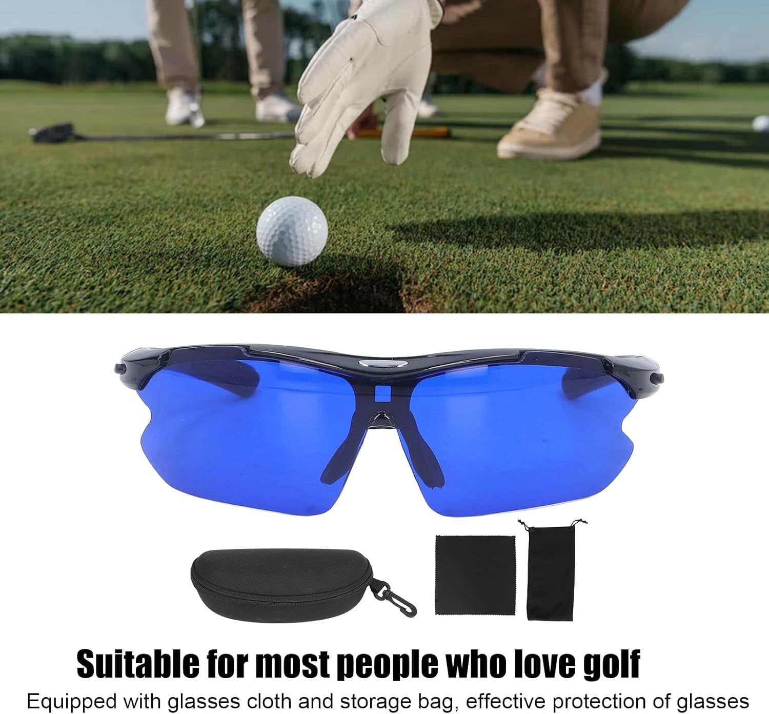 Buyweek Gafas De Buscador De Pelotas De Golf, Buscador De Pelotas De Golf De Alta Definición Gafas De Buscador De Pelotas De Golf Con Lentes Azules Para Hombres O Mujeres