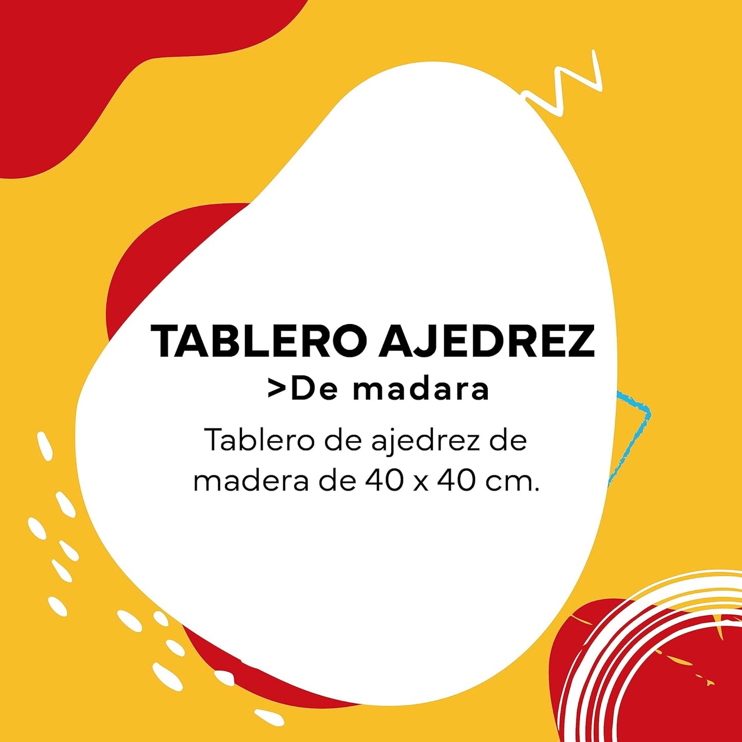 Cayro - Tablero Ajedrez Madera - 40X40 Cm - Sin Piezas - Juego Clásico De Mesa - 2 Jugadores