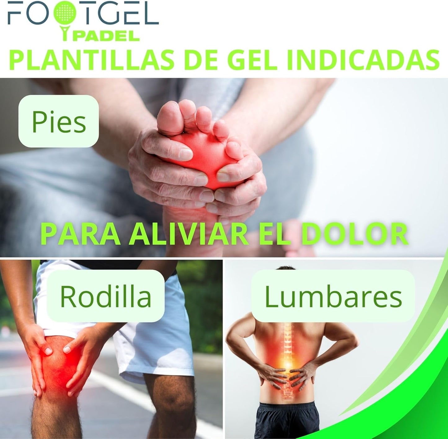 -Plantillas De Gel Deportiva Para Padel,Si Eres Jugador De Pádel, Protégete Del Riesgo De Lesiones, Alivia El Dolor En Pies, Rodillas, Lumbares Y Consigue Ventaja En Los Partidos. (43 47)