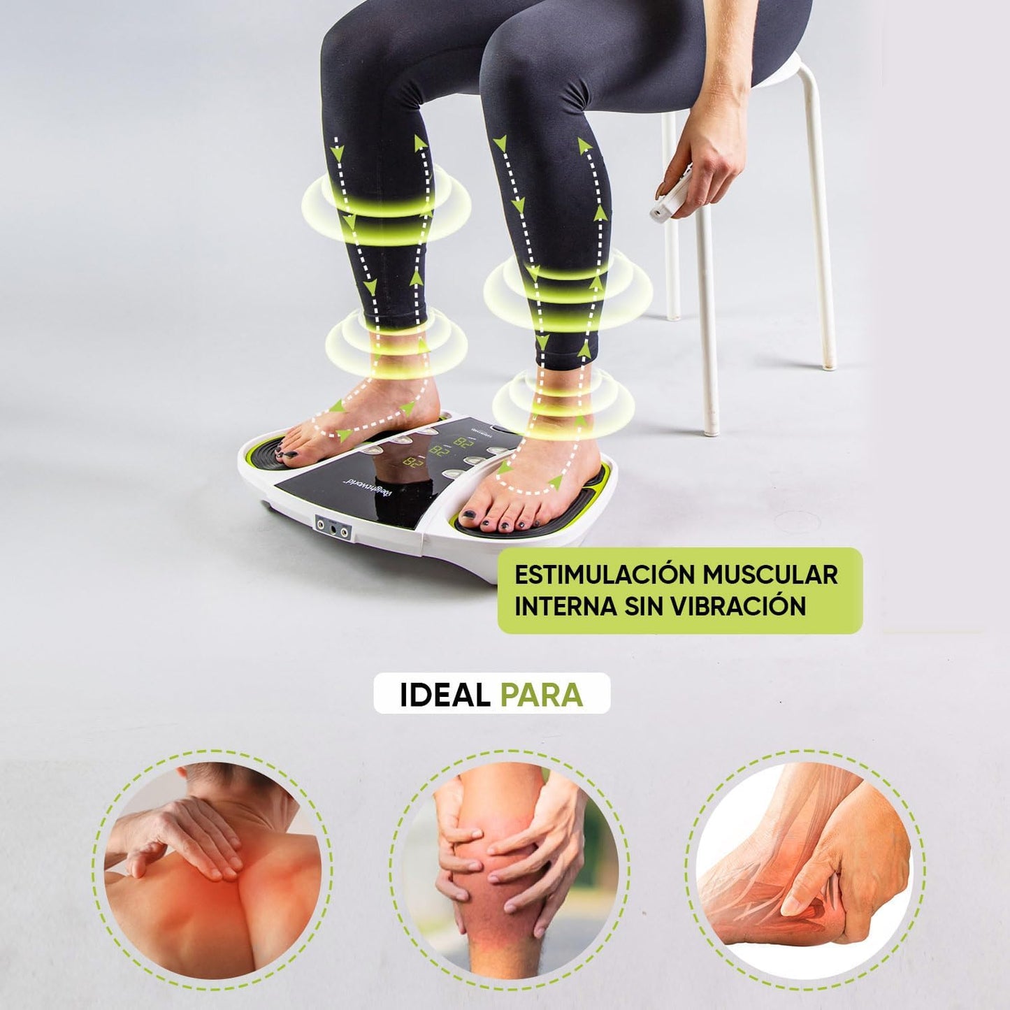 Estimulador Circulatorio De Impulsos Eléctrico - Masajeador Muscular EMS Y TENS Para Piernas, Pies Y Cuerpo Con Electrodos, Control Remoto, 99 Niveles - Masajeador De Piernas Y Vibrador De Pies