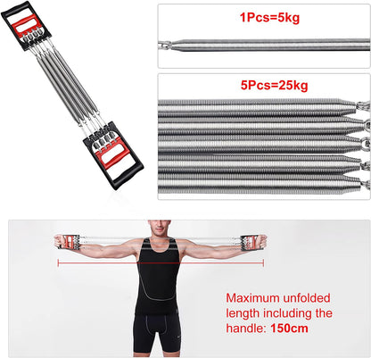 DBREAKS Extensores De Pecho Para Fitness, Músculo Extensor Ajustable, Ejercitador Tensores Musculacion, Extensor Para Musculació, Con 5 Bandas Removibles De Resistencia, Para Entrenamiento Y Físico