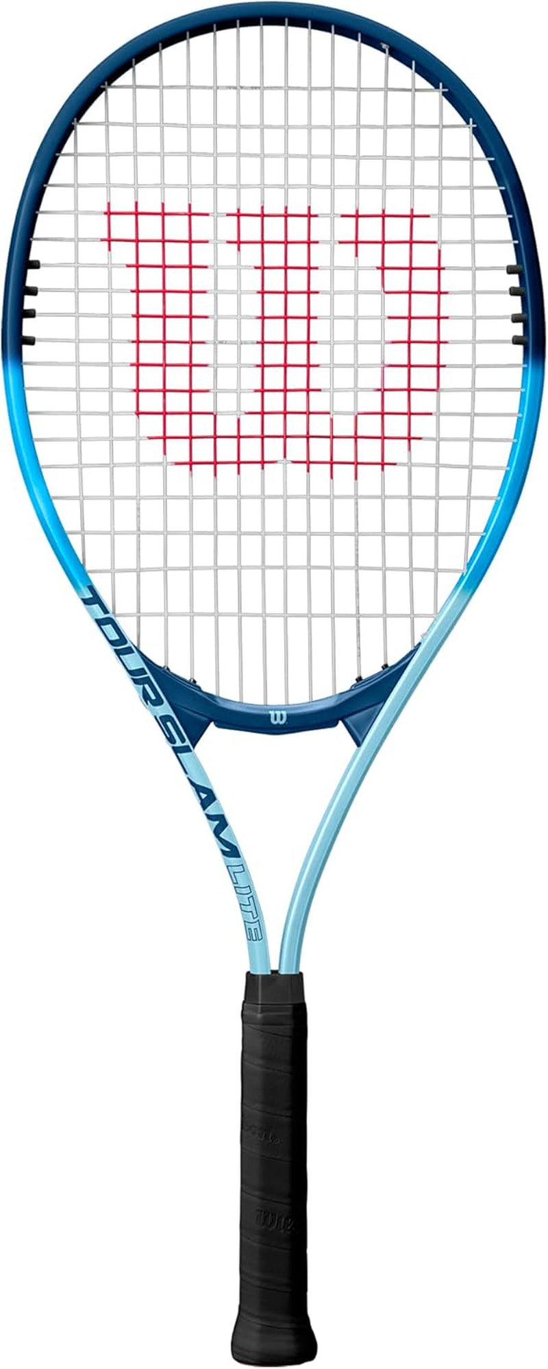 Wilson Raqueta De Tenis Para Principiantes, Aleación Airlite, Cabeza Sobredimensionada, Protector, 4-3/8" (3), 0.37 Kg, Aluminio, Azul/Blanco