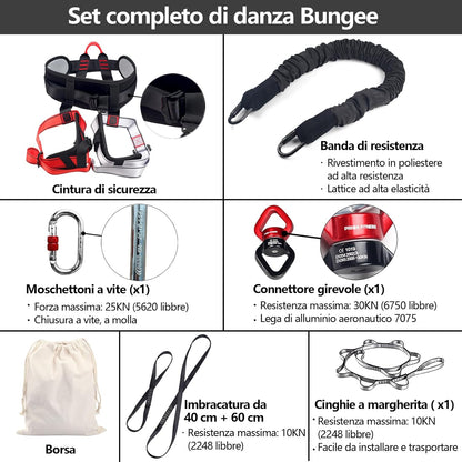 Conjunto De Equipos De Fitness Bungee, Banda De Resistencia Flexible, Cuerda De Baile Contra La Gravedad Para Bailar, Hogar, Gimnasio, Mejora La Agilidad, La Velocidad Y El Equilibrio