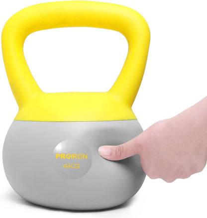 PROIRON Pesa Rusa 2/4/6/8/10 Kg, PVC Soft Kettlebell Relleno De Arena De Hierro,Con Mango Ancho Antideslizante Para Ejercicios Y Entrenamientos En Casa Y Gimnasio