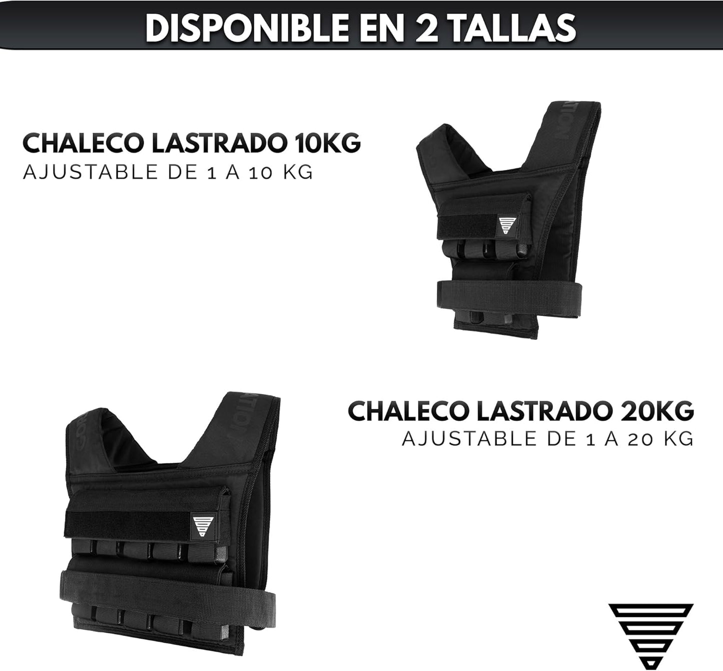 GORNATION Chaleco Lastrado Con Pesos Ajustables (10Kg/20Kg) Para Entrenamiento De Fuerza, Calistenia Y Gimnasio, Chaleco De Peso Compacto Y Ergonómico, Ideal Para Running, Crosstraining Y Fitness