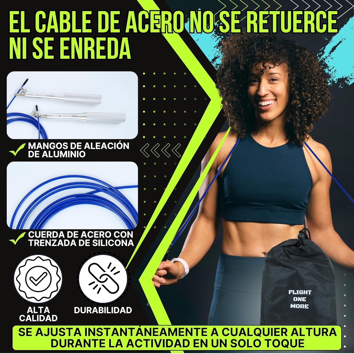 : Comba Crossfit Profesional De Aluminio + Bolsa De Almacenamiento, Comba Boxeo Apta Para Todos Los Niveles, Longitud Ajustable, Cuerda Saltar Alta Velocidad