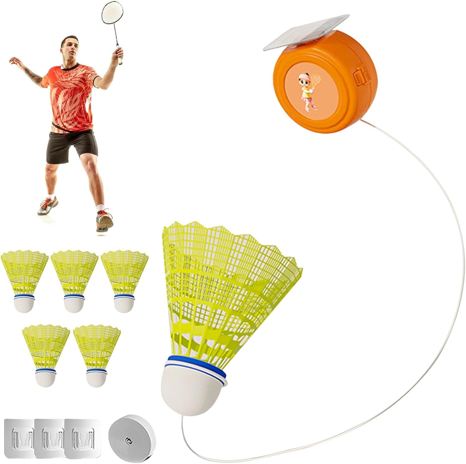 Entrenadores De Rebote De Bádminton, Dispositivo De Entrenamiento De Bádminton Ajustable En Interiores, Herramientas De Aprendizaje De Bádminton Para Jardín, Patios De Juegos, Canchas De