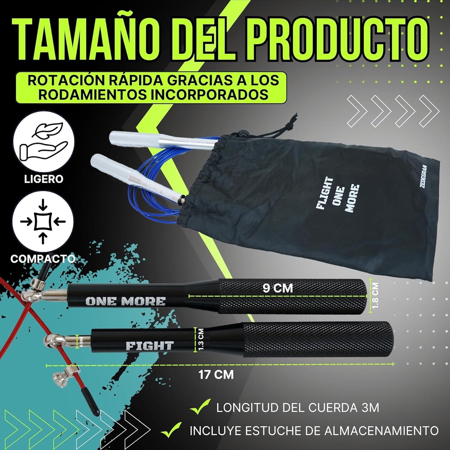 : Comba Crossfit Profesional De Aluminio + Bolsa De Almacenamiento, Comba Boxeo Apta Para Todos Los Niveles, Longitud Ajustable, Cuerda Saltar Alta Velocidad