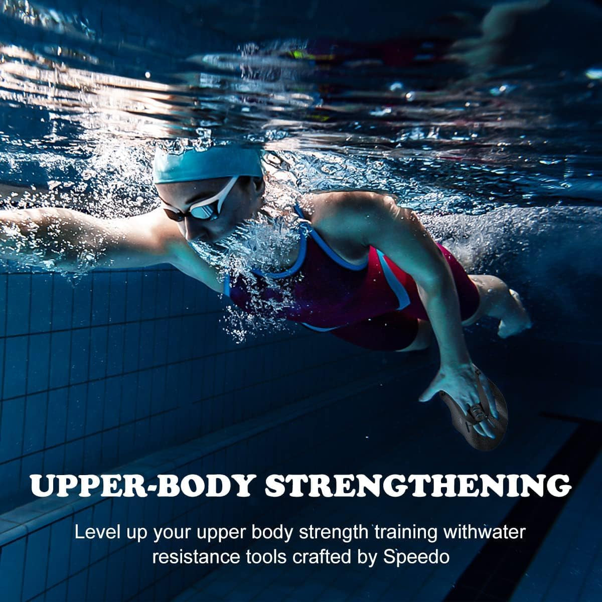 Pala De Mano Para Natación, Pala De Natación Con Correas Ajustables, Ayuda Al Entrenamiento De Fuerza, Equipo De Ejercicios Para Piscina, Accesorio De Entrenamiento De Natación Brazo