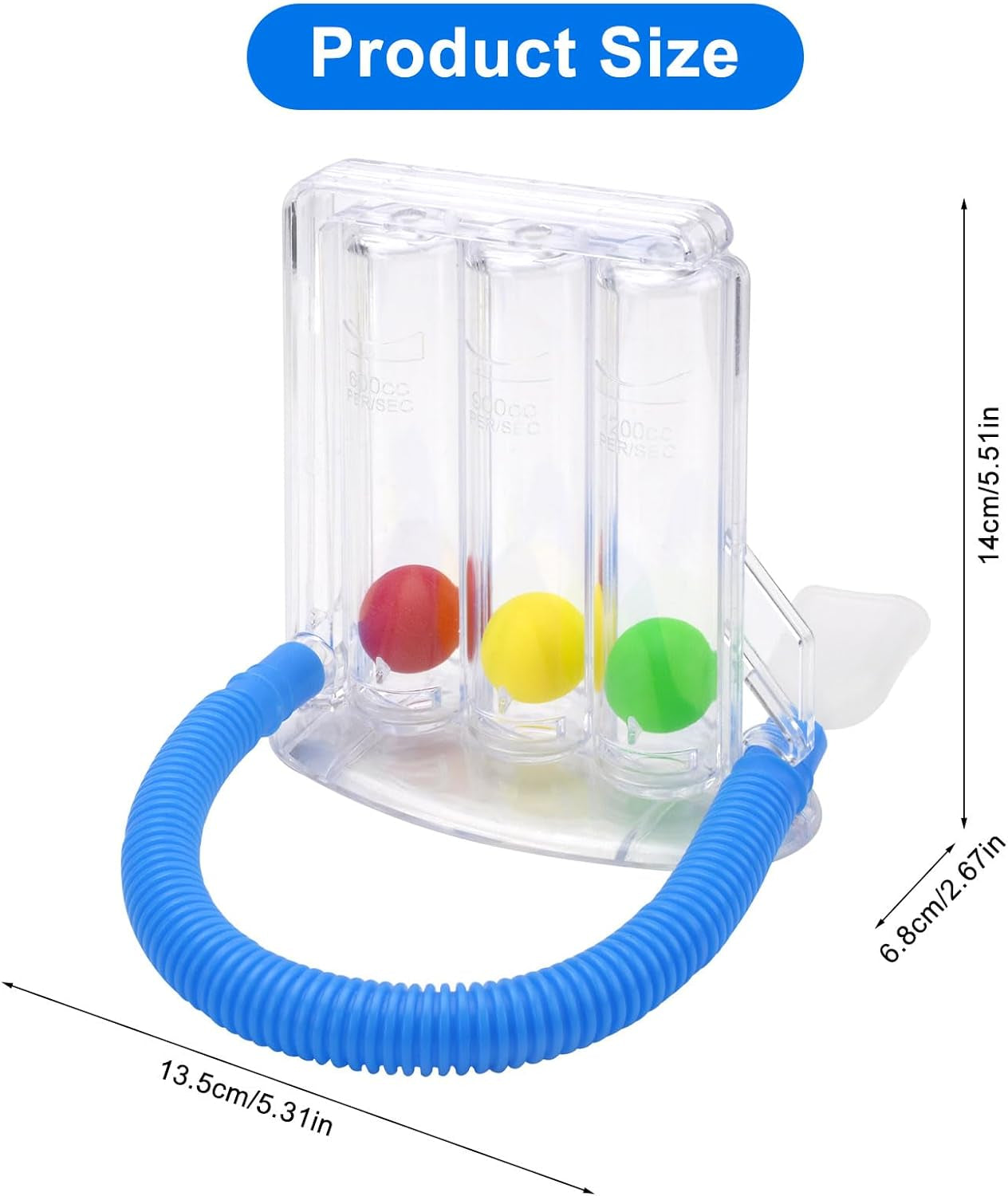 Sistema De Entrenamiento De Respiración De 3 Cámaras, Dispositivo De Ejercicio Respiratorio Para Función Pulmonar Y Terapia Del Habla, Entrenador De Respiración Para Terapia Del Habla