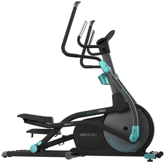 Cecotec Bicicleta Elíptica Drumfit Elliptical Eir Pro. Resistencia Magnética Regulable Con Motor, Volante Inercia 8-10 Kg, Monitor LCD, Soporte Dispositivos, Ruedas Transporte, Botella Y Portabotellas