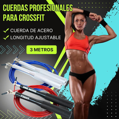 : Comba Crossfit Profesional De Aluminio + Bolsa De Almacenamiento, Comba Boxeo Apta Para Todos Los Niveles, Longitud Ajustable, Cuerda Saltar Alta Velocidad