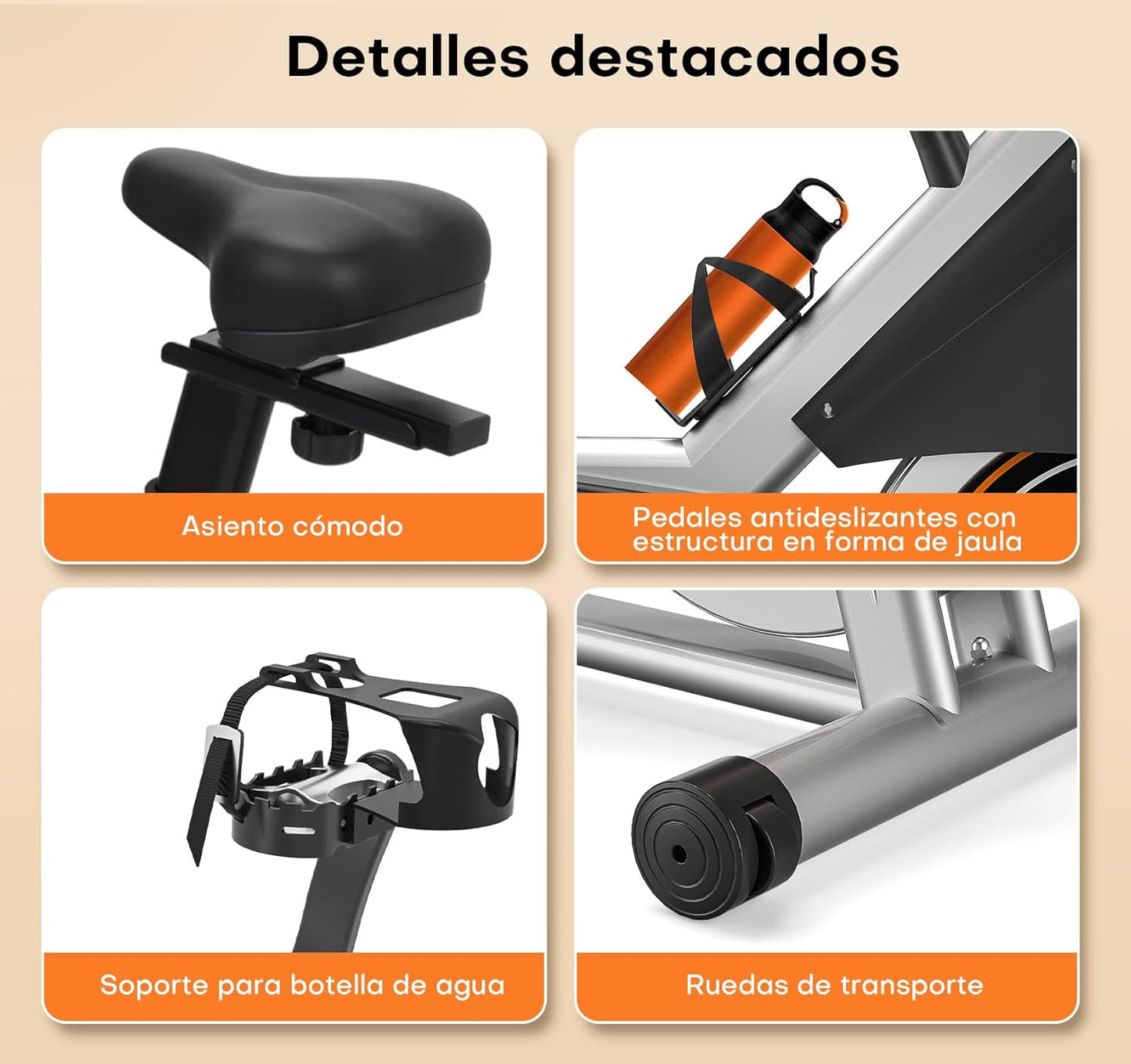 Bicicleta Estatica, Bici Estatica Profesional DMASUN Con Mayor Resistencia Magnética, Más Silenciosa, Cómoda Y Estable, Capacidad De Carga De Hasta 160 Kg (Funda Sillin Bicicleta Estatica Incluida)