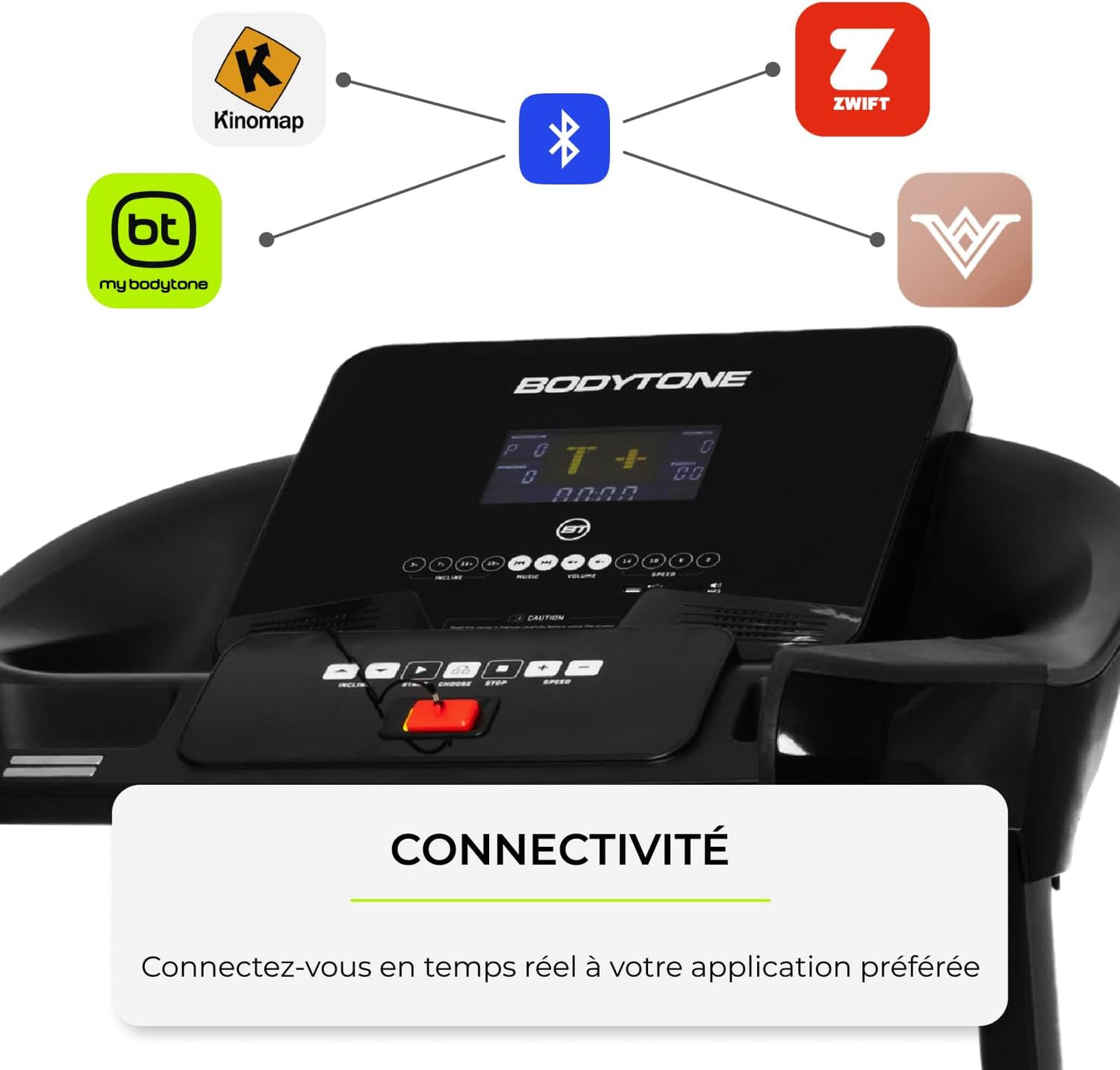 Cinta De Correr Plegable Conectividad Con App, Pantalla LCD, MP3 Y Altavoces - 109 Programas. Cinta De Andar Velocidad Ajustable Hasta 20 Km/H - Bodytone DT21 Plus