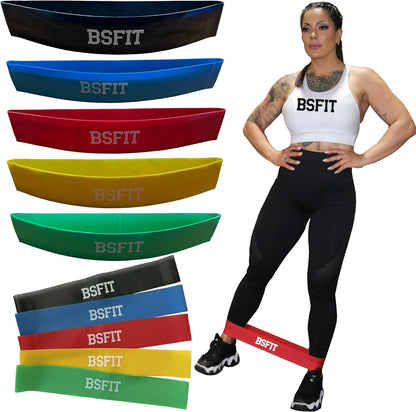 BSFIT® Kit Multifuncional De Fitness 4 En 1 | Gomas Bandas Elásticas Resistencia, Rodillo Rueda Abdominal, Comba De Saltar Y Hand Grip | Ideal Para Musculación, Boxeo Y Entrenamiento En Casa