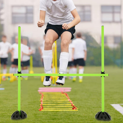 Barra De Salto Vallas De Entrenamiento Sports Coordinación Para Entrenamiento Físico Saltos, Regates Y Agilidad (15 Postes - 100Cm, 10 X-Stands, 10 Clips) - Amarillo