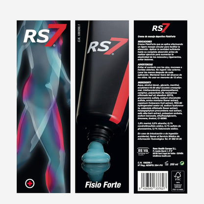 RS7 Crema Fisio Forte | Gel 200 Ml | Gel Calmante | Acción Antiinflamatoria | Efecto Recuperador | Efecto Inmediato Frío-Calor |